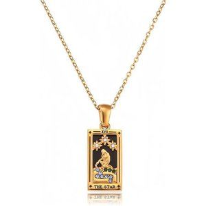 Tarot Card Necklace 18k Gold Plated Tarot Cards Pendant Necklace Vintage